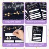 Beshoul Birthday Invitations - Black Gold Glitter Bday Invites with