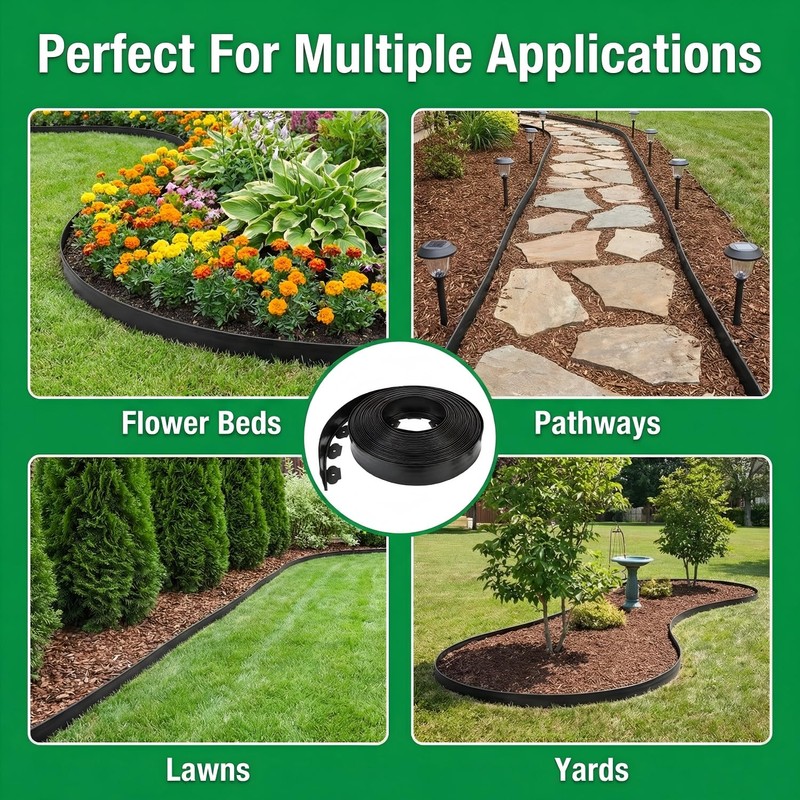 BABL LIFE Landscape Edging Kit, 40 FT x 2 Inch,