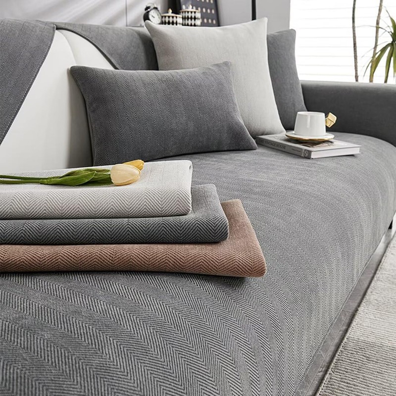 BohrenCL Sofa Cover, Chenille Sofa Cover, Sofa Throw, Sofa Blanket,
