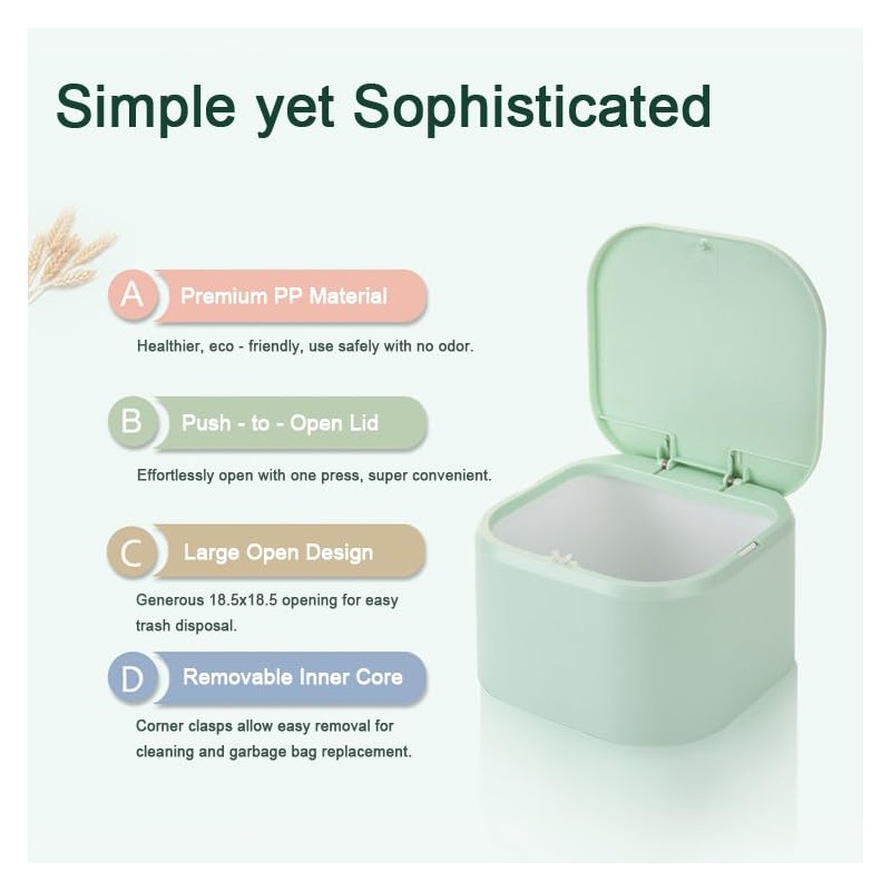 Desktop press type pop-up lid Scandinavian small rubbish bin small