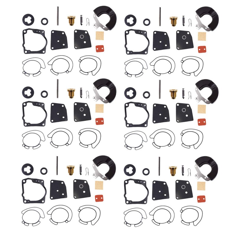 Autoparts 6-Pack Carburetor Kits Replacement for Johnson Evinrude V4 V6