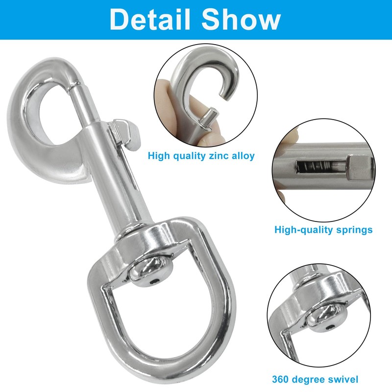 AKVIBG 2 Pack Heavy Duty Swivel Snap Hooks, 87mm Dog