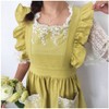 Vibsion Lace Ruffle Apron for Women Colonial Pioneer Pinafore Apron