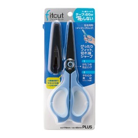 プラス はさみ フィットカットイージーグリップ フッ素 SC-165SF ブルー ベタつかない 34-383
