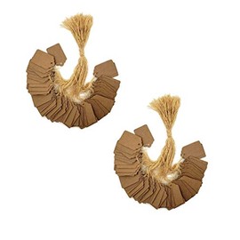 200pcs 1 1/8" x 1 3/4" (28 x 44mm) Kraft Gift Marking Tags Price Labels Display Tags Strung for Crafts & Gifts. Personalize & Price Your Merchandise