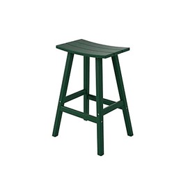 Green Color Backless Bar Stool Outdoor Patio Furniture 17 in. D X 20.5 in. L X 29 in. H Size, Stainless Steel Plastic Material Water Uv & Fade Resistant | All Season Pretty Forest Shade, Durable