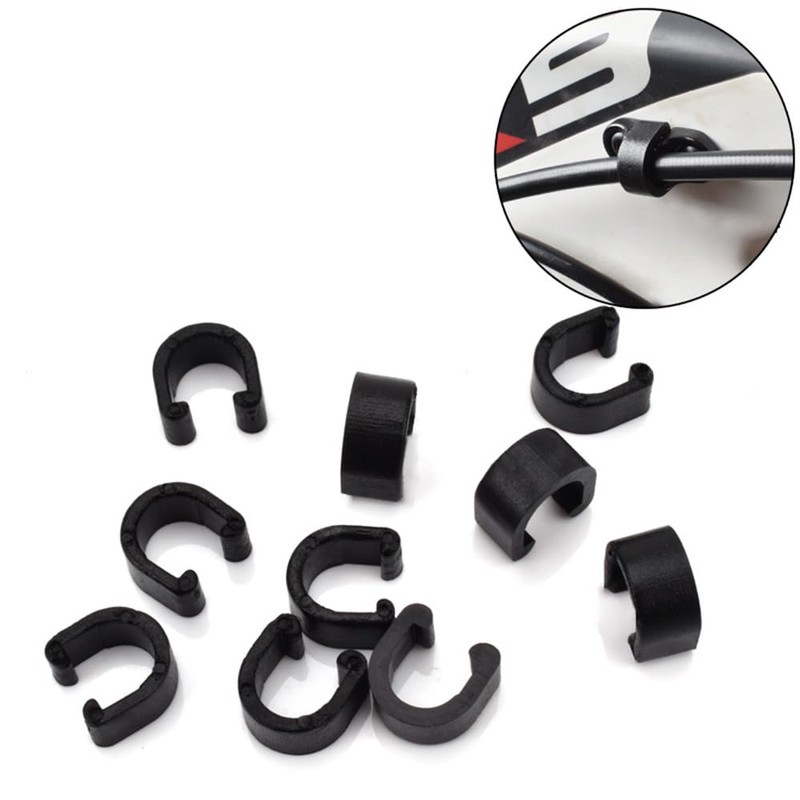 HDONONGYIRO 20 Pack C-Clips Clamps U-Clips Black Bicycle Accessory -