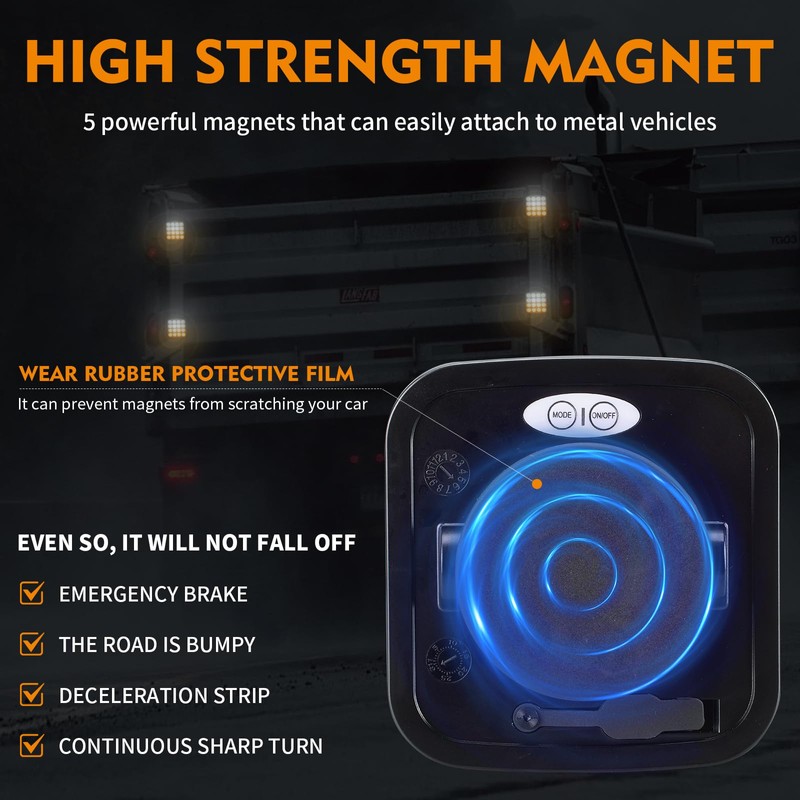INHTGEAS Magnetic Strobe Lights - Wireless Strobe Hazard Light Kit