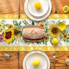Sunflower Leaves Flowers 210 GSM Summer Table Runner, Seasonal Kitchen