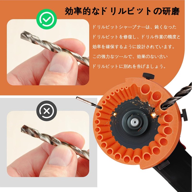 Refoiner Drill Bit Sharpener for Grinders, Handheld Drill Sharpener, Drill