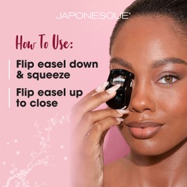 JAPONESQUE Go Curl - Rizador de pestañas de viaje, 2 unidades, perfecto para uso sobre la marcha, con almohadilla de pestañas extra suave y suave, color negro