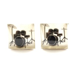 Drum Cufflinks, Music Cufflinks, Drumming Cufflinks, Musical Instrument Cufflinks