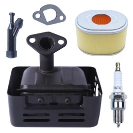 Mtanlo Honda GX120 GX160 GX200 168F 4HP 5.5HP 6.5HP Engine Silent Exhaust Kit with Spark Plug Slot Air Filter