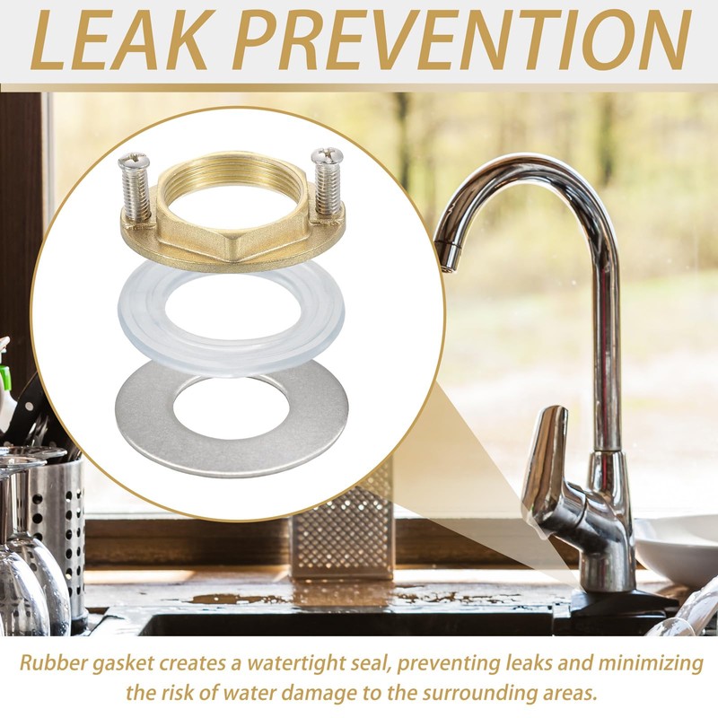 2 Pack Brass Faucet Lock Nut, Female Thread Hex Lock