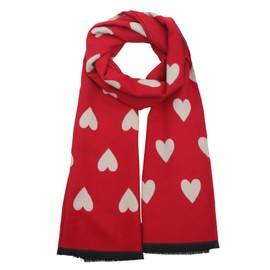 CORIRESHA Women's Heart Scarf Cashmere Feel Thick Winter Warm Valentine's Shawl