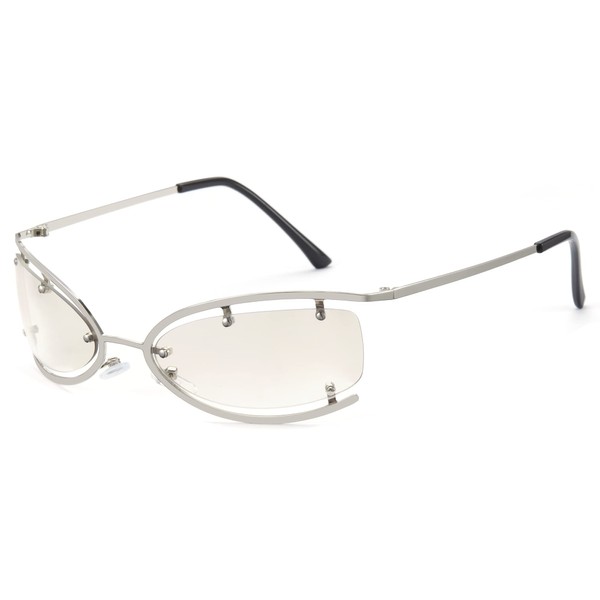 Cyxus Y2K Sunglasses, Women's, Men's, Futuristic Frame, UV Protection, Small
