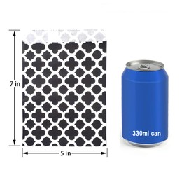 KEYYOOMY 200 Pcs Red and Black Candy Buffet Bags Small Cookie Bags Polka Dot Paper Treat Bags for Wedding Birthday Christmas Business (Red and Black, 5 inch x 7 inch)