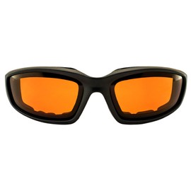 Epoch Eyewear Foam Padded Motorcycle Sunglasses 2 Pair Black Frame w/Amber Lens & Yellow Lens
