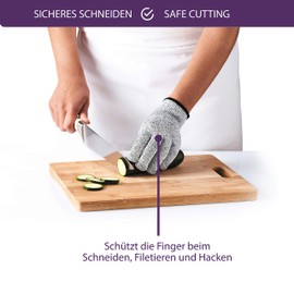 Mastrad Schnittbeständiger Handschuh - CE-Standard - Beidhändig einsetzbar - Maschinen-waschbar - für sicheres Schneiden, in Scheiben-Schneiden, Schälen und Hacken