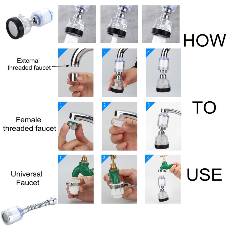 SUpoetry Pack of 2 Transparent Tap Filter, Tap Filter Attachment,