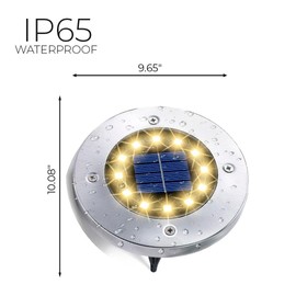 HOUSEOFLED Solar Ground Lights, 12 Packs Waterproof 12 led Solar Garden Lights, In-Ground Outdoor Landscape Lighting for Patio,Lawn,Yard,Pathway,Patio,Walkway(Warm Light)