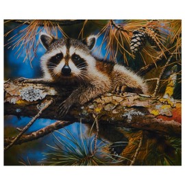 David Textiles Digital Raccoon Out On A Limb 36'' Panel Fabric, Multi Yard