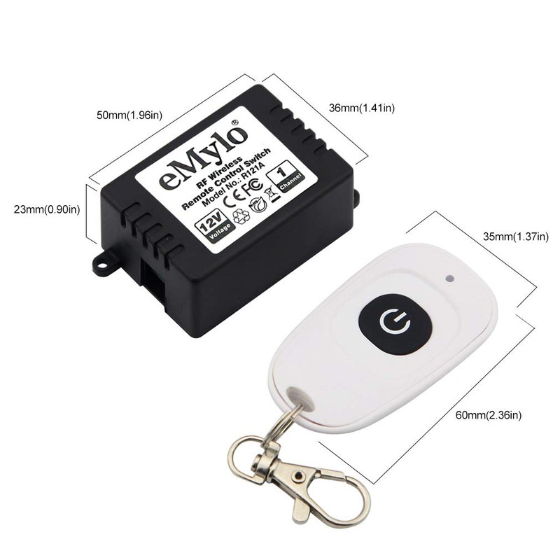 eMylo Wireless Relay, DC 12V Single Channel Smart Remote Control