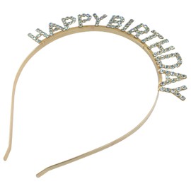 Zorfeter Gold Happy Birthday Crown, Birthday Headband for Girls/Boys