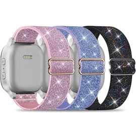 Folavii 3 Pack Stretchy Nylon Compatible with Gizmo Watch Adventrue 3 3 2 1/Gabb Watch 3e 3 2 1/SyncUP Watch & Cosmo JrTrack 4/3/2 SE/2/JrTrack Band, 20mm Solo Loop Soft Strap for Small Wrist