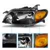 AmeriLite Crystal Headlights Black Amber for Mazda Protege - Passenger