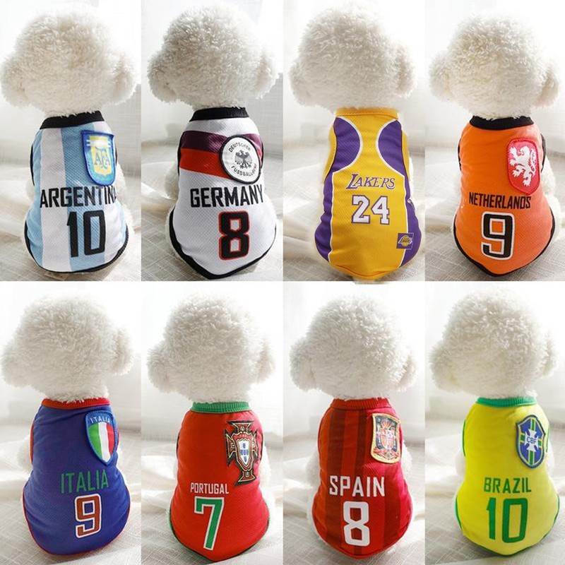 RIOSTUDIO Dog Clothes, Spring, Summer, Tank Top, Cool Soccer Uniform,