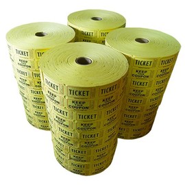 Muncie Novelties Double Roll Tickets Full Case - Yellow (2000x20)