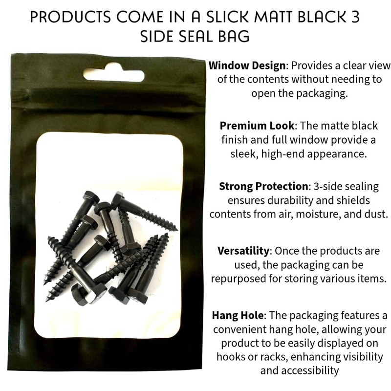 M6 x 60mm - Black Stainless Steel - Hex Head