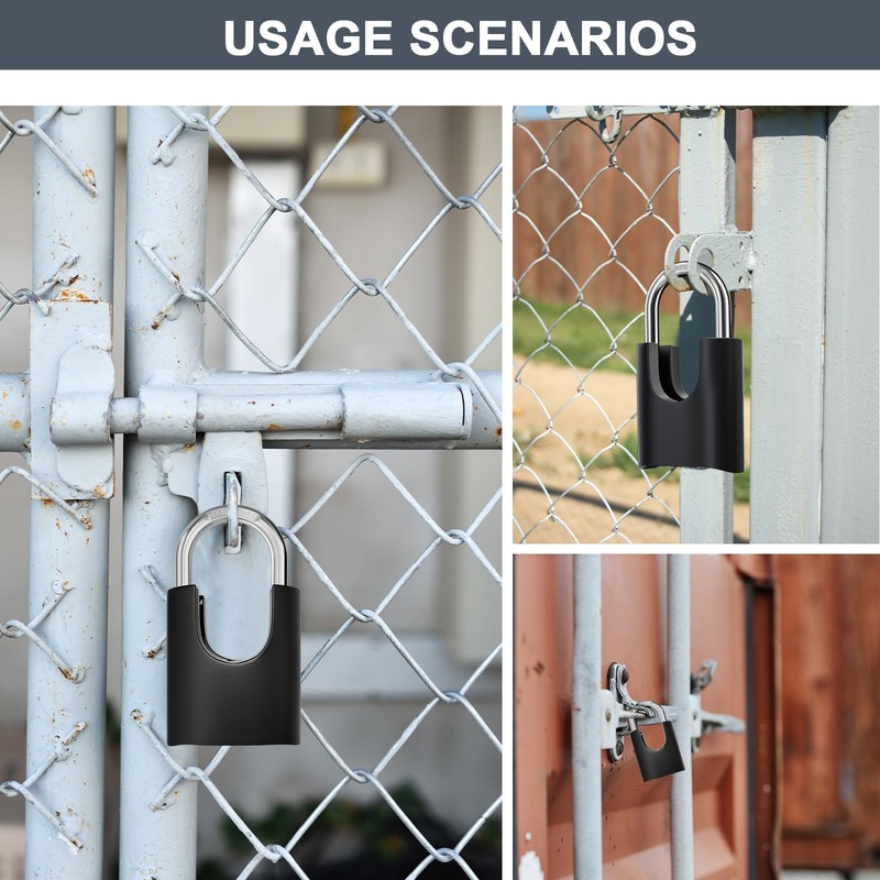 ZHEGE Heavy Duty Long Shackle Combination Padlock Outdoor, 4 Digit