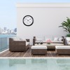 Vigorwise 15 Inch Outdoor Clock, Black Metal-Frame Outdoor Clocks Waterproof,