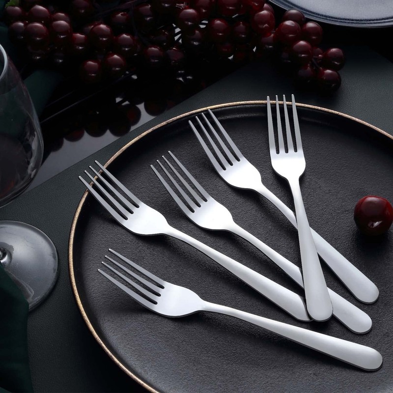 Unokit Stainless Steel Dinner Forks Silverware - 24 Pieces (7.1