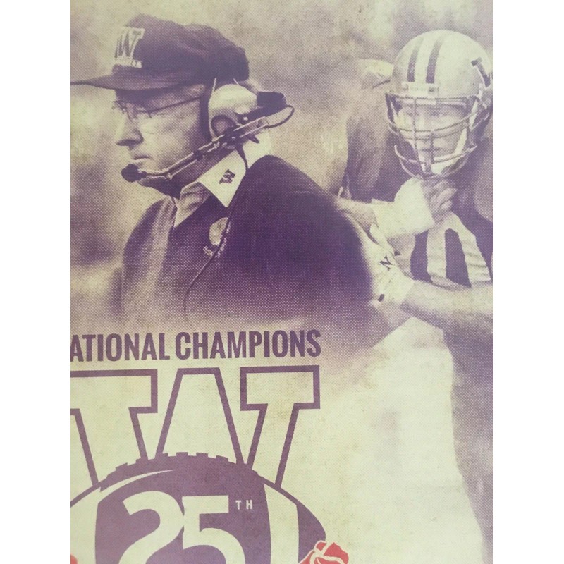 WASHINGTON HUSKIES National Champs 25th Anniversary 2 Sided Poster UW