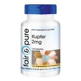 Fair & PureÂ® - Kupfer 2mg - Kupferbisglycinat - vegan - 120 Kupfer-Tabletten