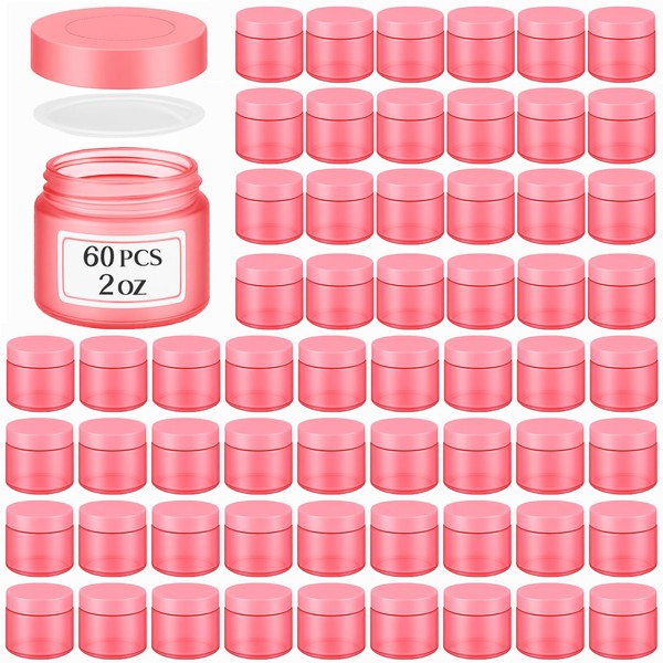 Layhit 60 Pcs 2 oz Amber Jars with Lids, Empty