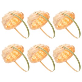 Abaodam 6 Pcs Mini Woven Bamboo Baskets with Handles Versatile Food Storage and Petal Baskets for Wedding Party Favors Crafts and Home Decor Durable Lightweight