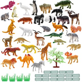 Animal Figures Set, Small Animal Figures, Animal Toy, Safari Animal Figures, 53 Pieces Farm Animals, Zoo Animals, Party Accessories for Children, Boys, Girls from 3 Years