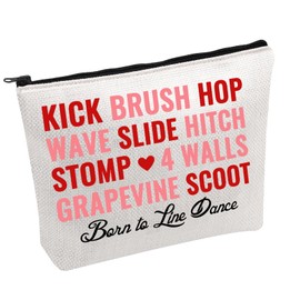 Line Dance Steps Cosmetic Bag Born to Line Dance Cosmetic Bag Country Dancing Makeup Bag Line Dance Lovers Gift, Born To Line Dance B