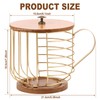 Coffee Pod Holder, Rustproof Coffee Pod Basket with Wood Base