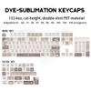 SWDPORT Cute Cat Keycaps Set, 132 Keys Thick PBT Mao