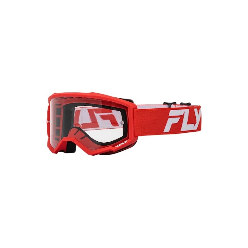 Fly Racing Focus Goggle Red/White-Youth | ATV Clear Vision &