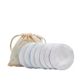 Alma K Reusable Facial Cleansing Pads - Washable Round Cotton Pads for Face - Includes 1 Wash Bag - Facial Skin Care Products - Bamboo Pads - 8 pcs