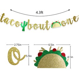 Taco Bout One Cactus Banner, First Birthday Fiesta Party Decorations, 1st Birthday Decor