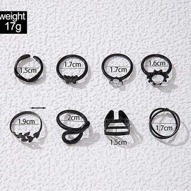 Boho Butterfly Stacking Knuckle Ring Set for Women Dainty Y2k Leaf Heart Round Rings Joint Finger Stackable Nail Ring Jewelry Gifts (B)