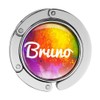 Taschenhalter Color Paint Personalisiert mit Namen Bruno printplanet Chrom