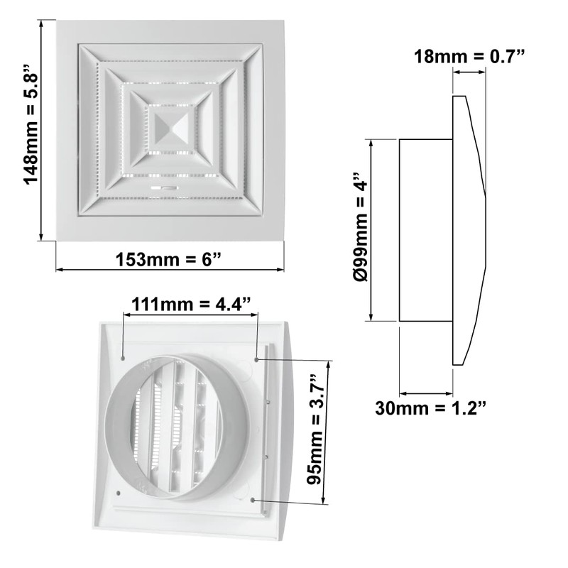 Ø 100mm / 4 inch Air Vent Cover - Ceiling
